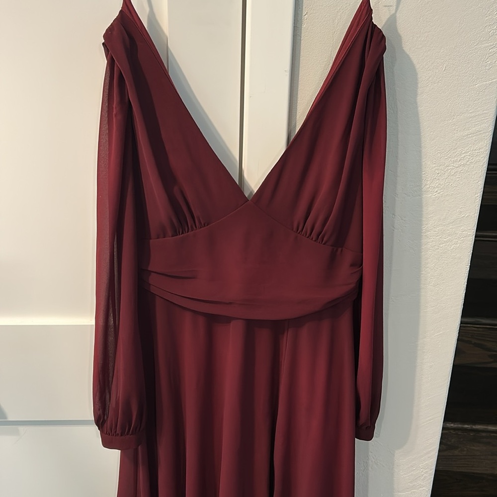 Lulu's Love You So Burgundy Long Sleeve Maxi Dress - Picture 9 of 16